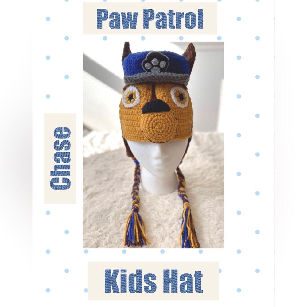 Kids Hat Inspired Paw Patrol *Chase* - Handmade - Brand New